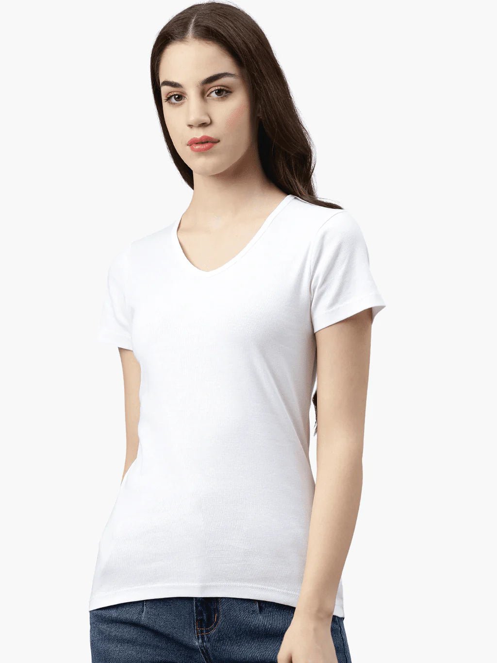 T-Shirt Ripp V-Neck Efia Weiss Switcher Model