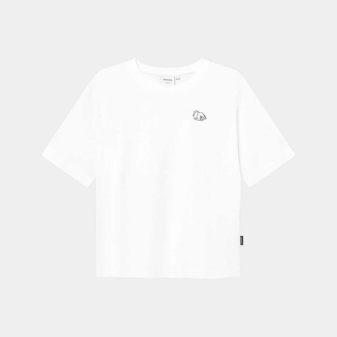 T-Shirt Vadstena Cat Pose White von Dedicated