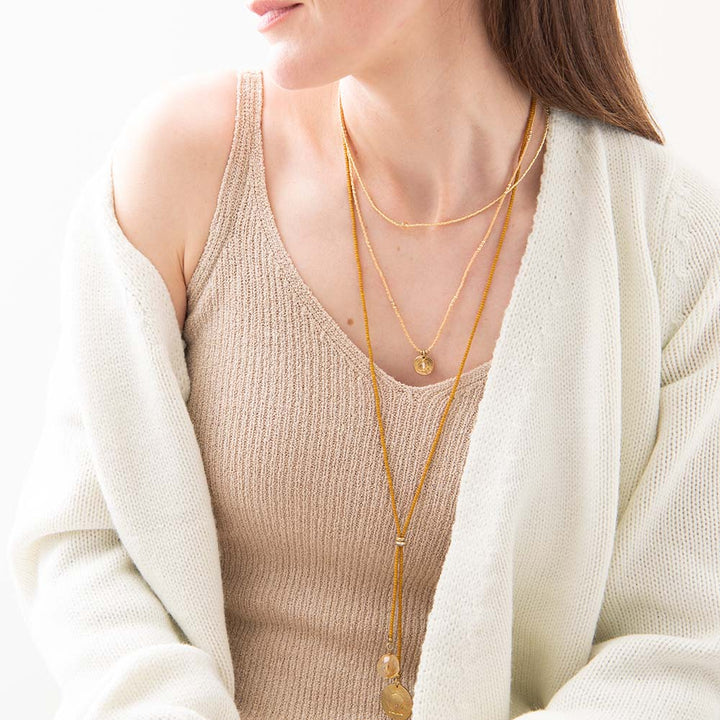 Timeless Citrin Gold Halskette von A Beautiful Story Model