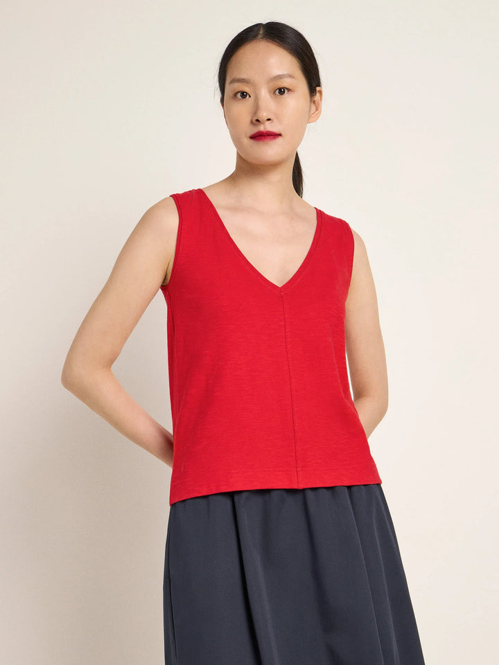 Top mit V-Ausschnitt GOTS Red von Lanius 3