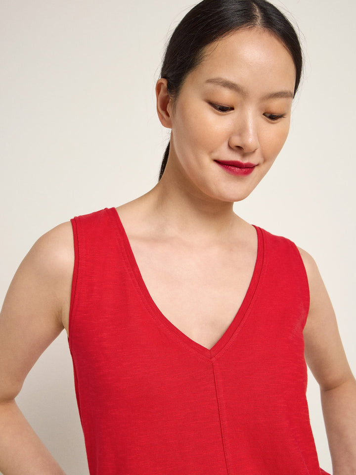 Top mit V-Ausschnitt GOTS Red von Lanius 4
