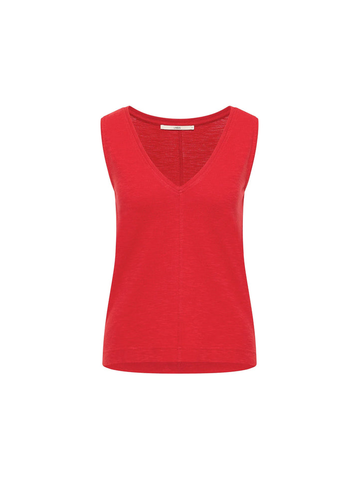 Top mit V-Ausschnitt GOTS Red von Lanius 6