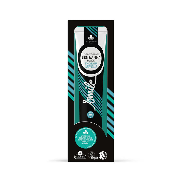 Zahnpasta Tube Black mit Fluorid Verpackung