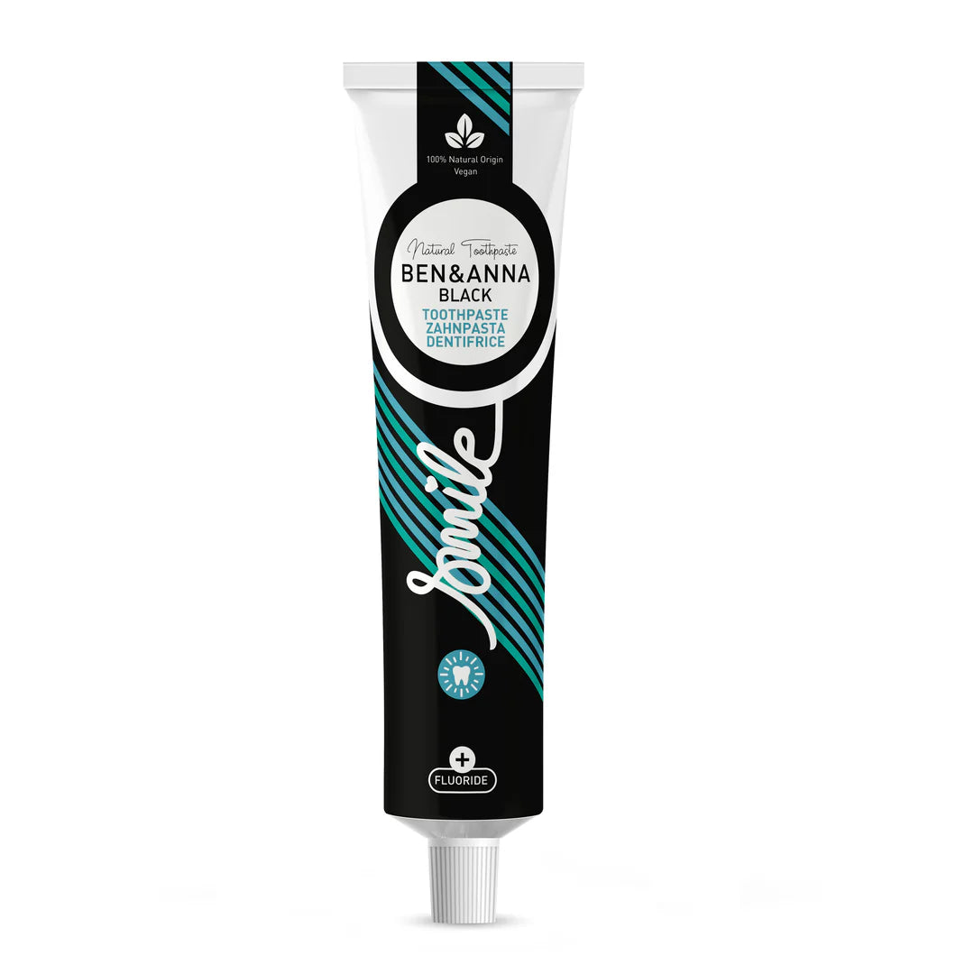 Zahnpasta Tube Black mit Fluorid