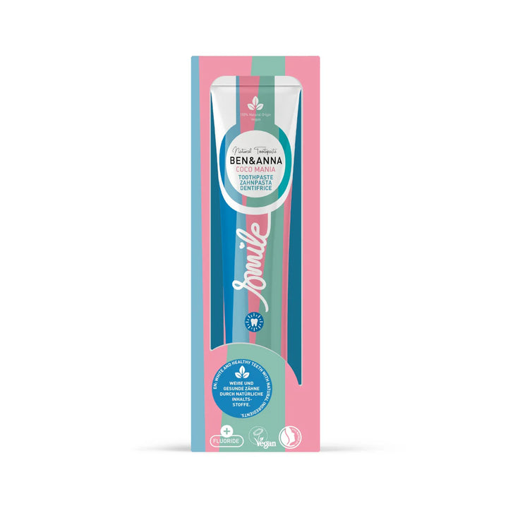 Zahnpasta Tube Coco Mania mit Fluorid Verpackung