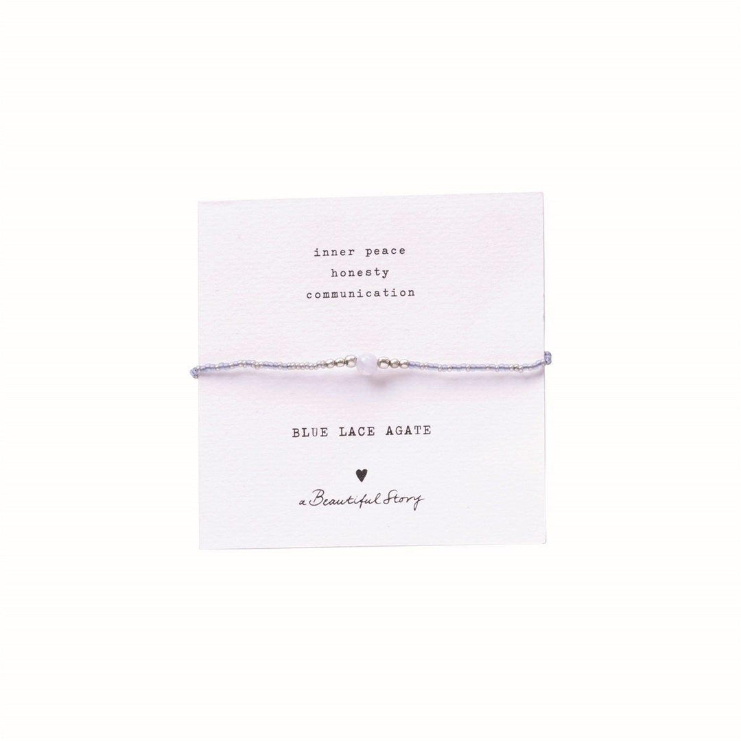 Armband Iris Card Blaue Spitzenachat Silber von A Beautiful Story