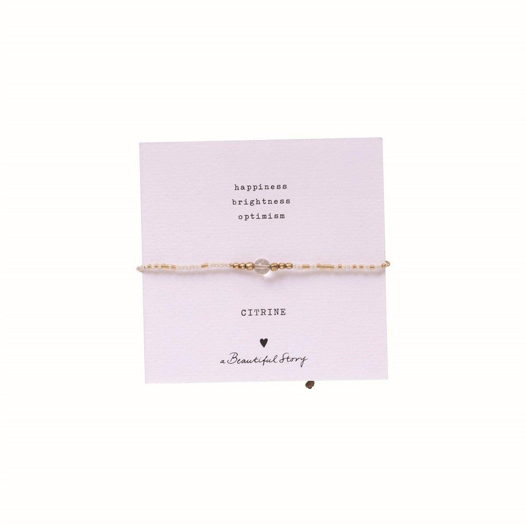 Armband Iris Card Citrin Goldfarbig von A Beautiful Story