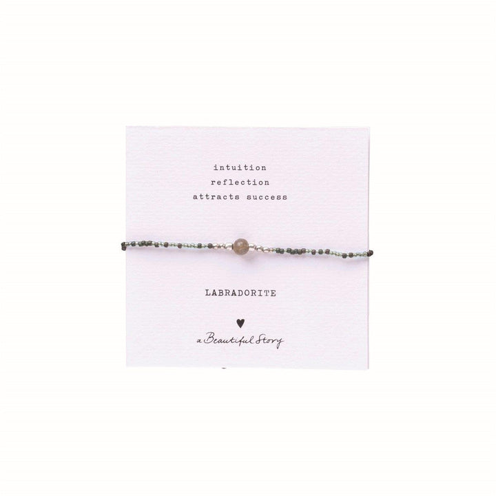 Armband Iris Card Labradorit Silberfarbig von A Beautiful Story