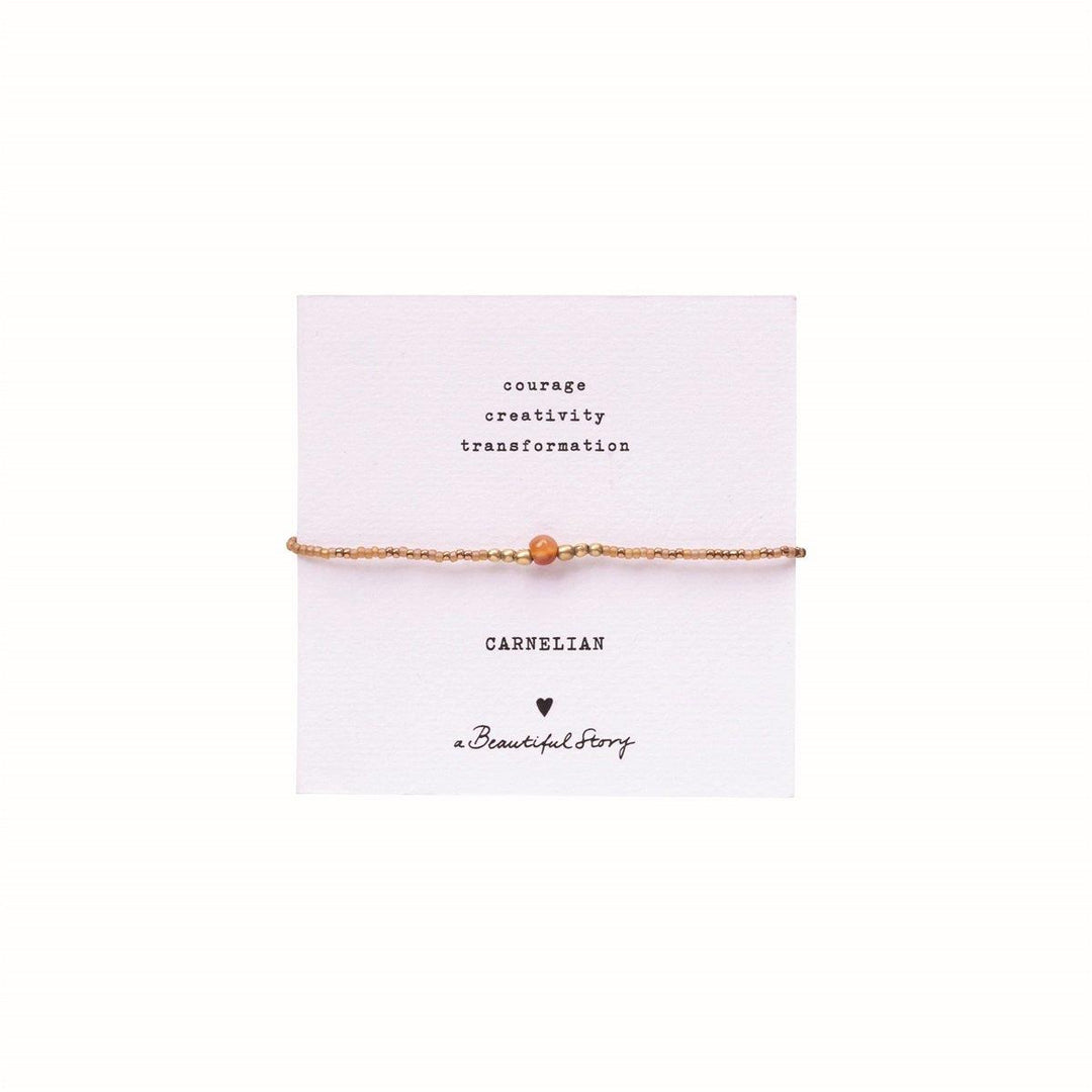 Armband Iris Card Karneol Goldfarbig von A Beautiful Story.
