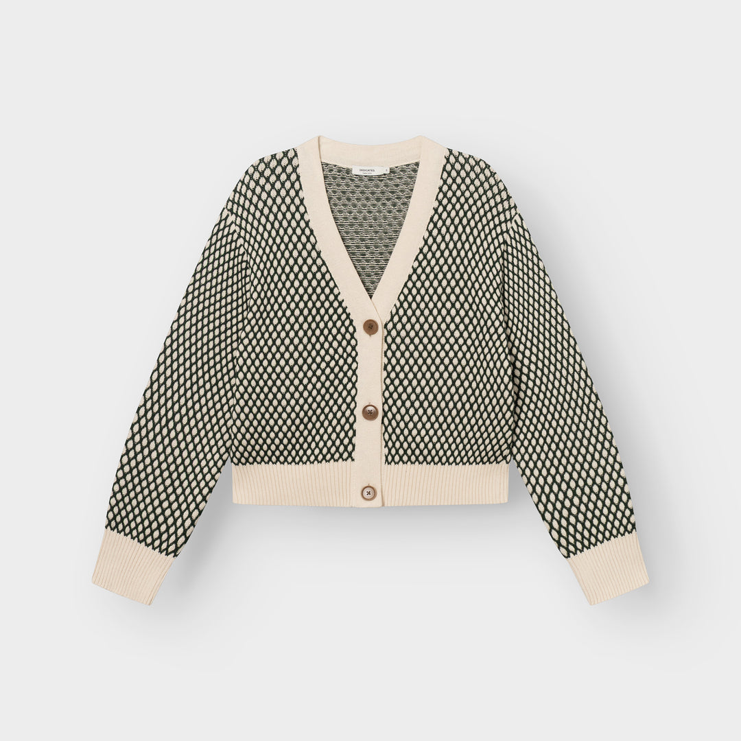 Cardigan Kanan Bubble Knit Dark Green von Dedicated 5