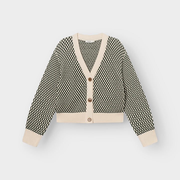 Cardigan Kanan Bubble Knit Dark Green von Dedicated 5
