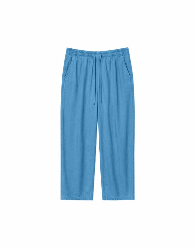 Hose Drawstring Tencel Pants Dark Blue Wash von Mazine 6