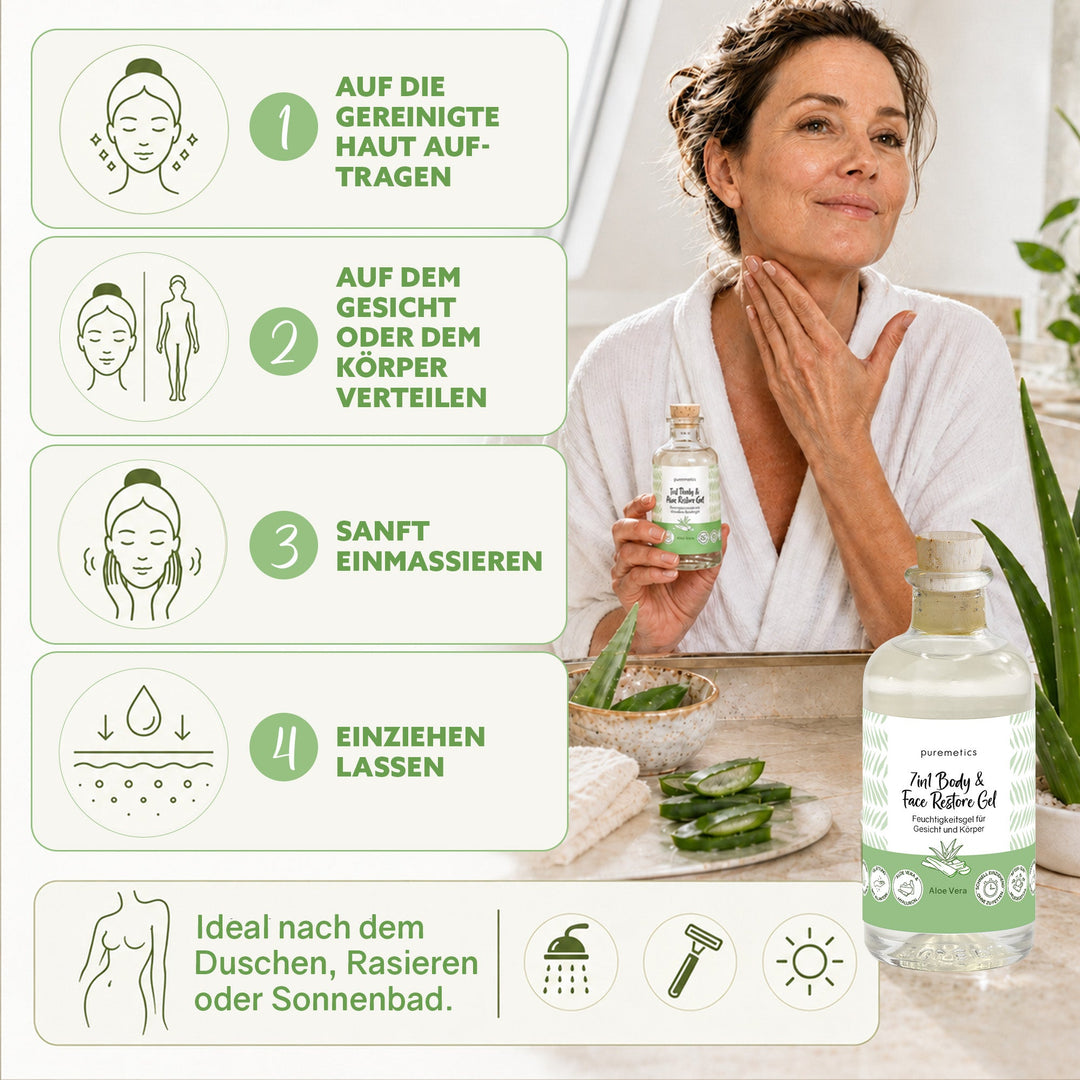 Restore Gel Aloe Vera in 4 Schritten anwenden