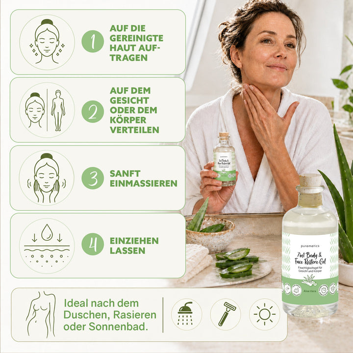 Restore Gel Aloe Vera in 4 Schritten anwenden