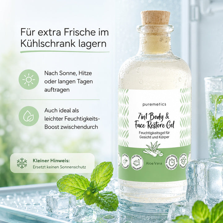 Aloe Vera Gel aus dem Kühlschrank für extra Kühlung