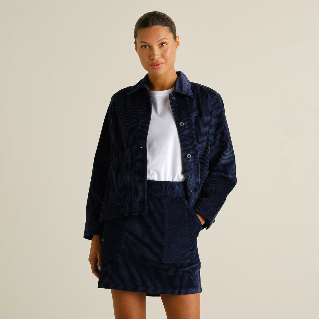 Jacket Stiby Corduroy Navy von Dedicated 1