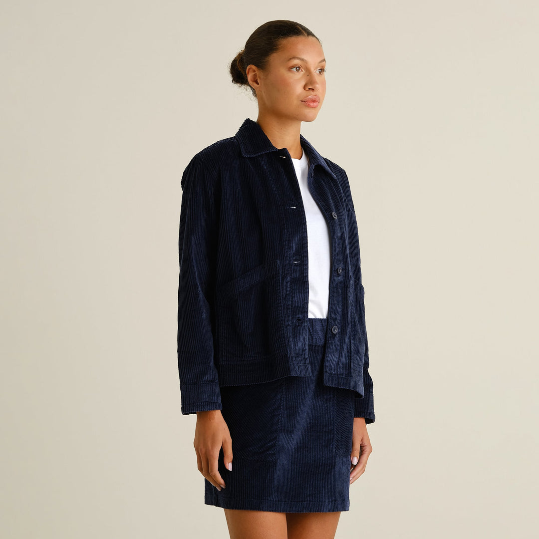 Jacket Stiby Corduroy Navy von Dedicated 2