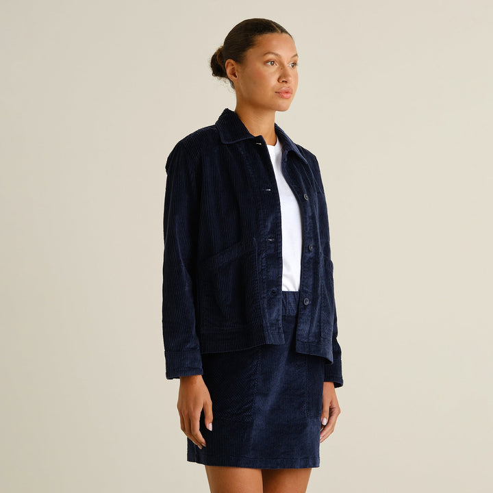 Jacket Stiby Corduroy Navy von Dedicated 2