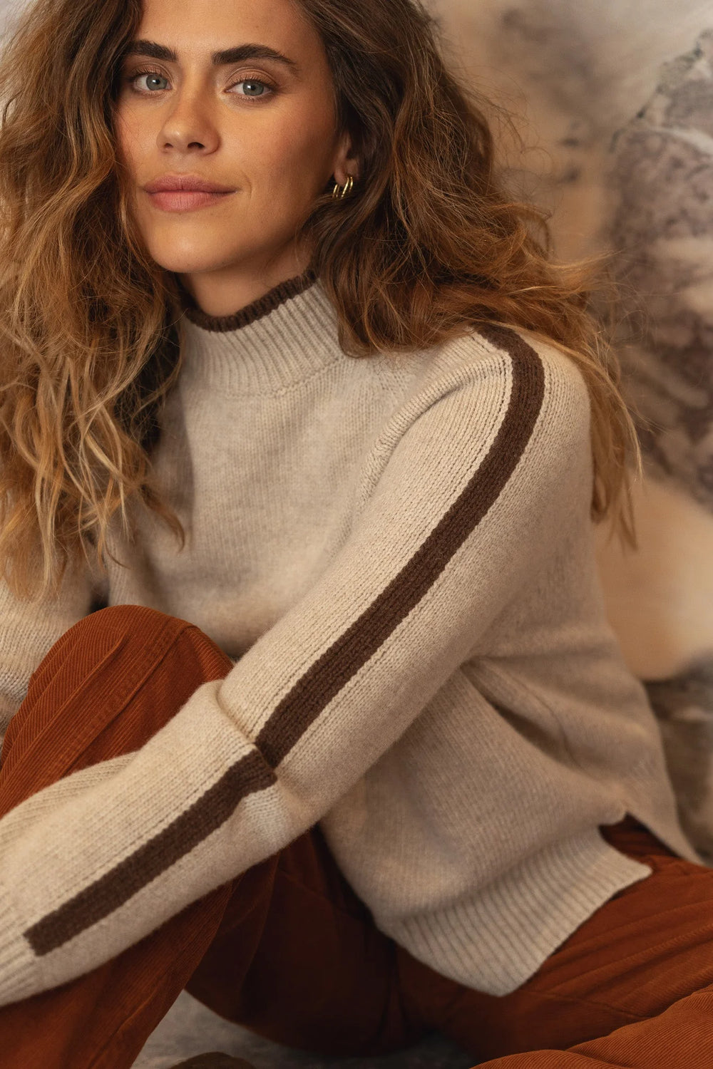 Agnes Wool Sweater Beige von Näz 