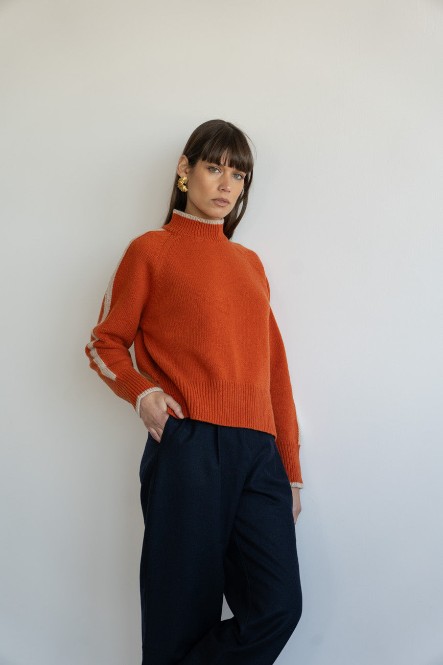 Agnes Wool Sweater Orange von Näz 2
