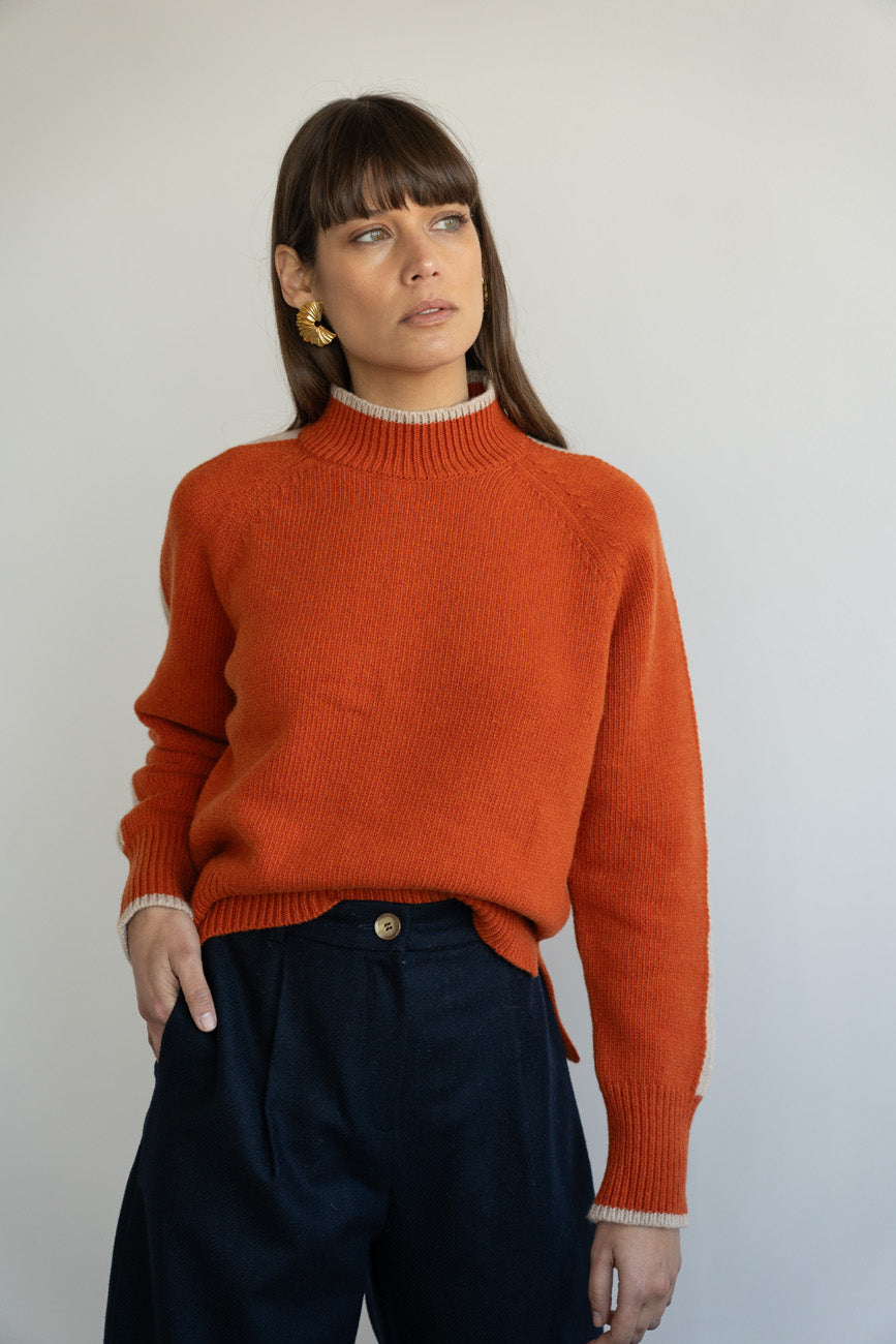 Agnes Wool Sweater Orange von Näz 