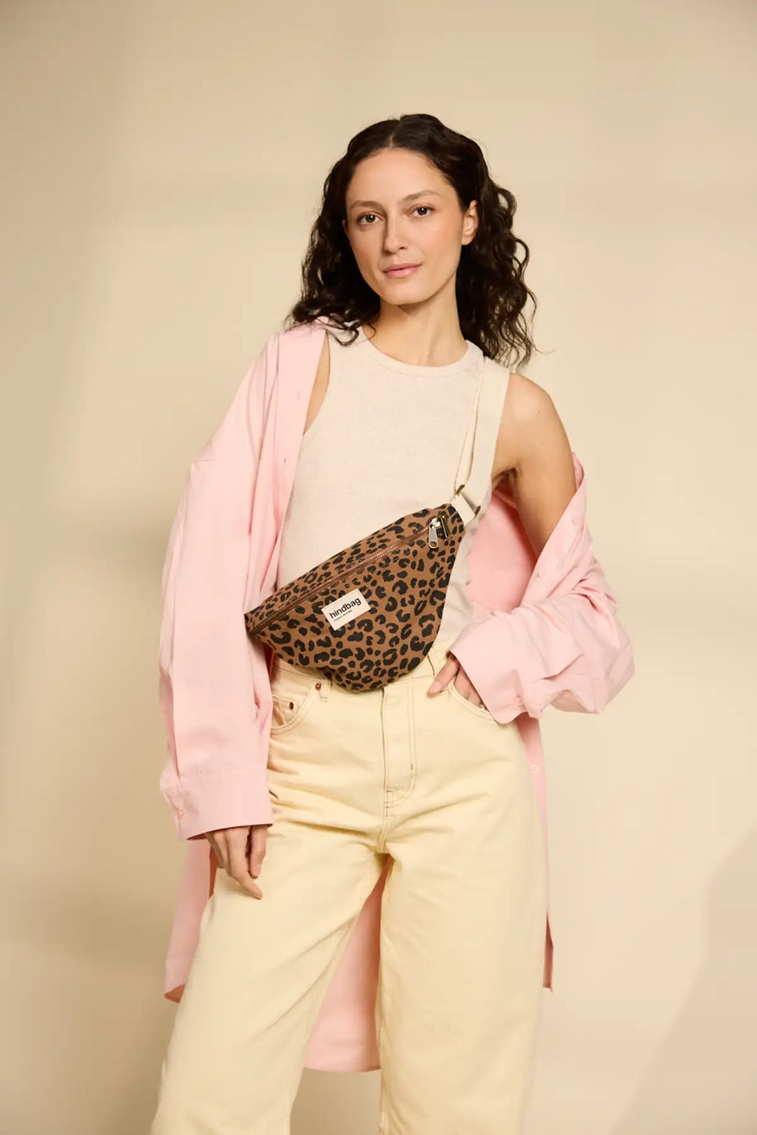 Bauchtasche Leopard Olivia Beige von Hindbag