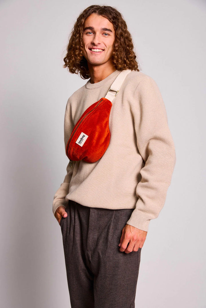 Bauchtasche Olivia Velours Brique von Hindbag 1