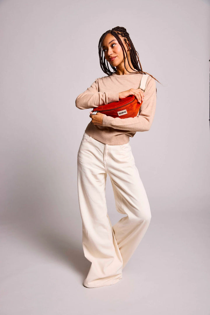 Bauchtasche Olivia Velours Brique von Hindbag 2