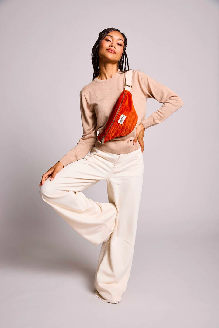 Bauchtasche Olivia Velours Brique von Hindbag