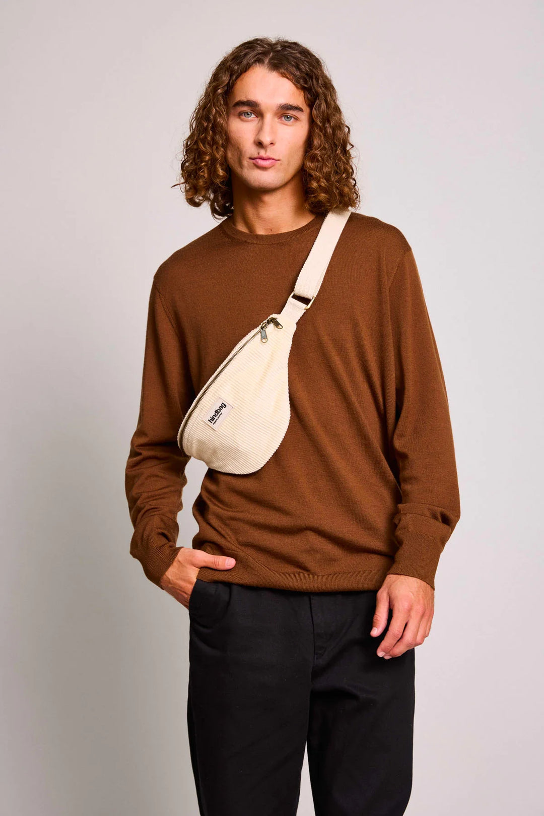 Bauchtasche Olivia Velours Creme von Hindbag