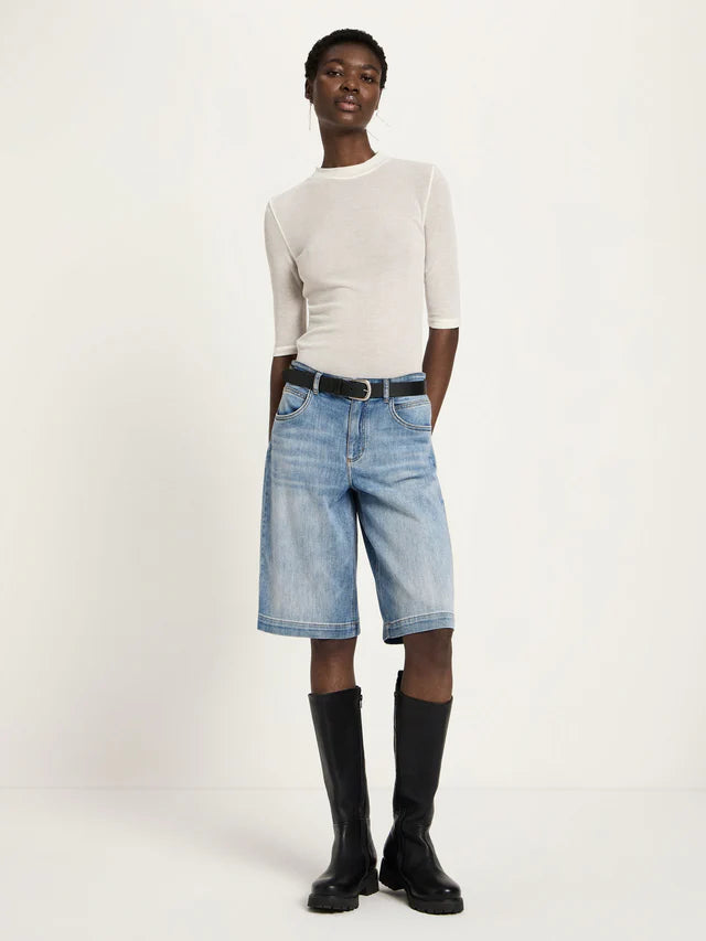 Bermuda Jeans GOTS Stonewash Blue Denim von Lanius