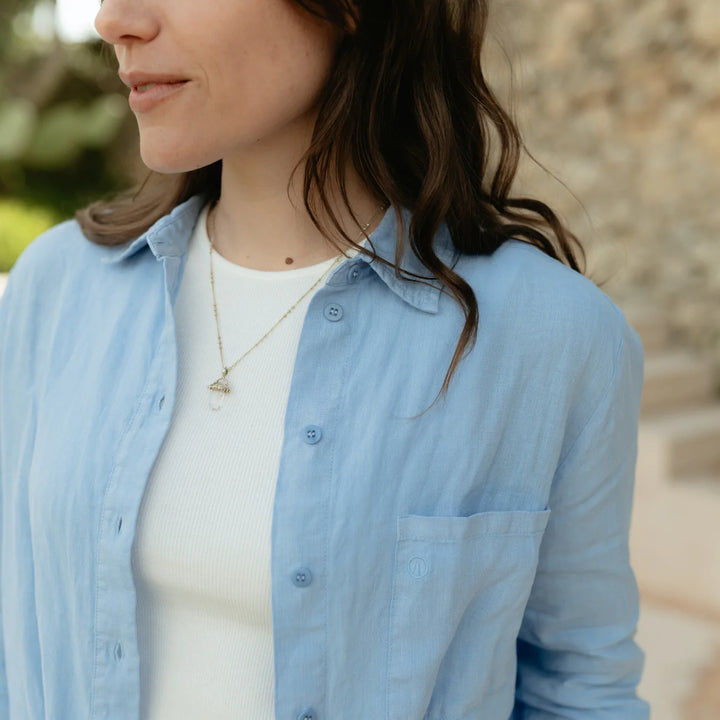 Bluse Cilia Leinen Pastellblau von Nordlicht 4