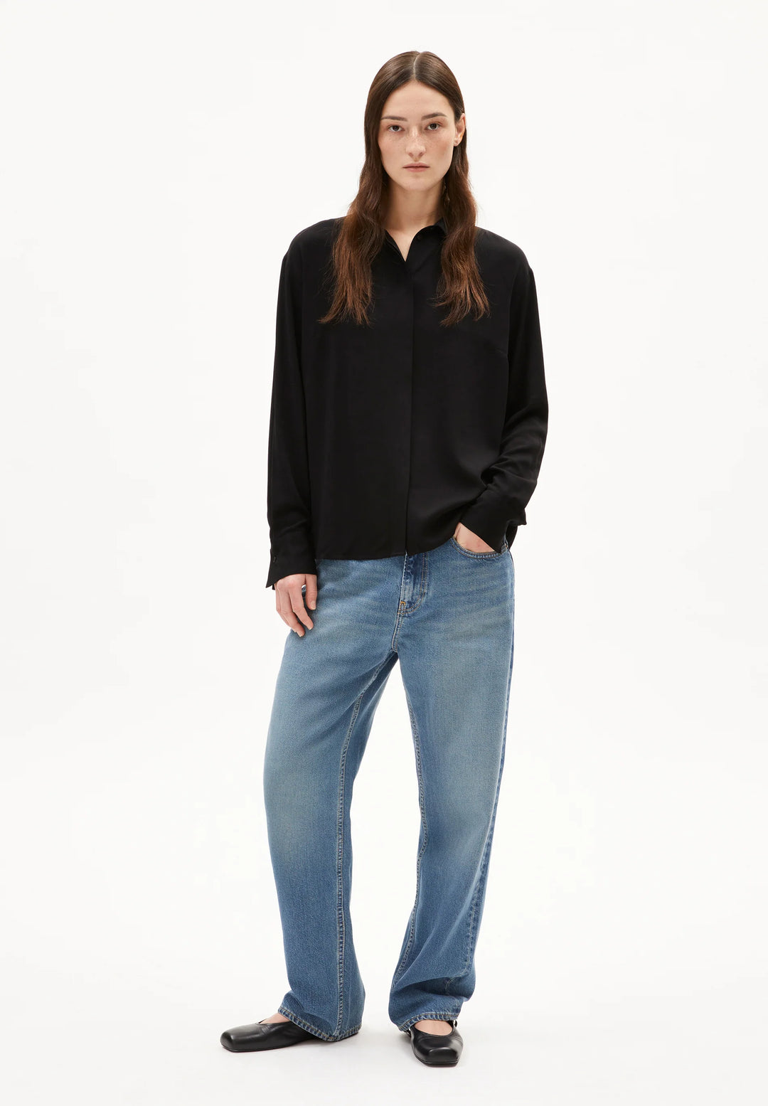 Bluse LARISAANA LONGSLEEVE BLOUSE Black von Armedangels 5
