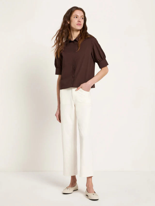 Bluse mit Puffärmeln GOTS Chocolate von Lanius 1