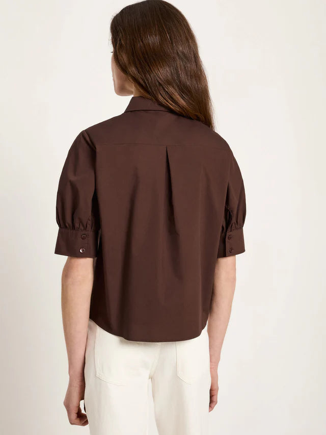 Bluse mit Puffärmeln GOTS Chocolate von Lanius 3