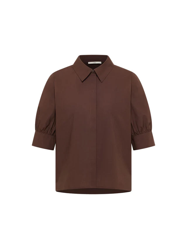 Bluse mit Puffärmeln GOTS Chocolate von Lanius 4