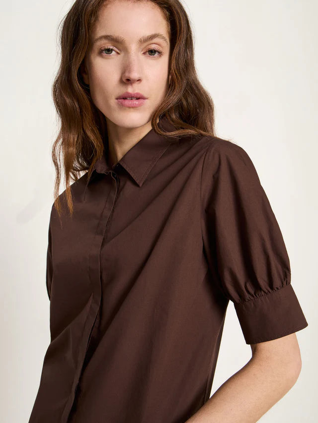 Bluse mit Puffärmeln GOTS Chocolate von Lanius