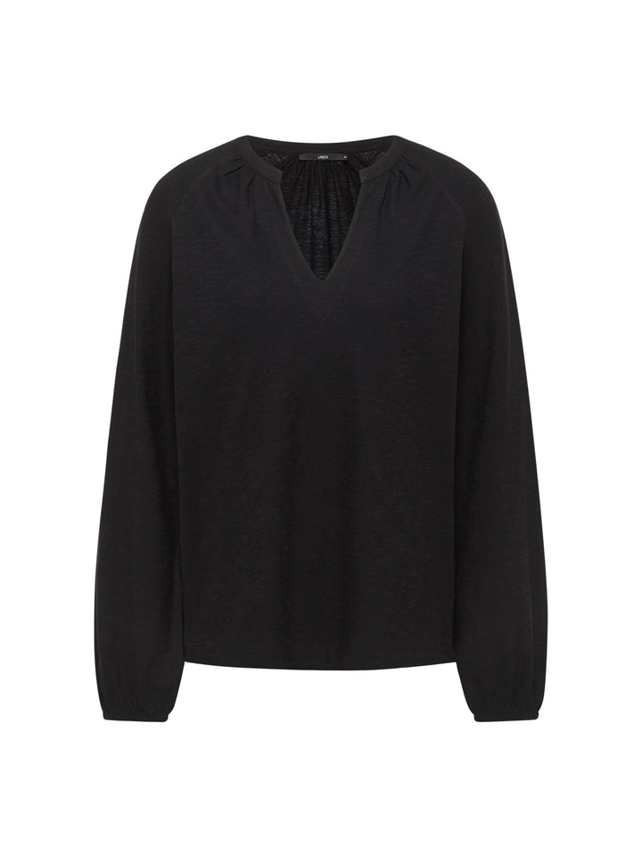 Blusenshirt GOTS Black von Lanius freigestellt