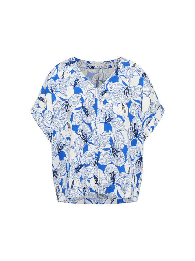 Blusenshirt aus Tencel Print Bloom Lapis von Lanius 5