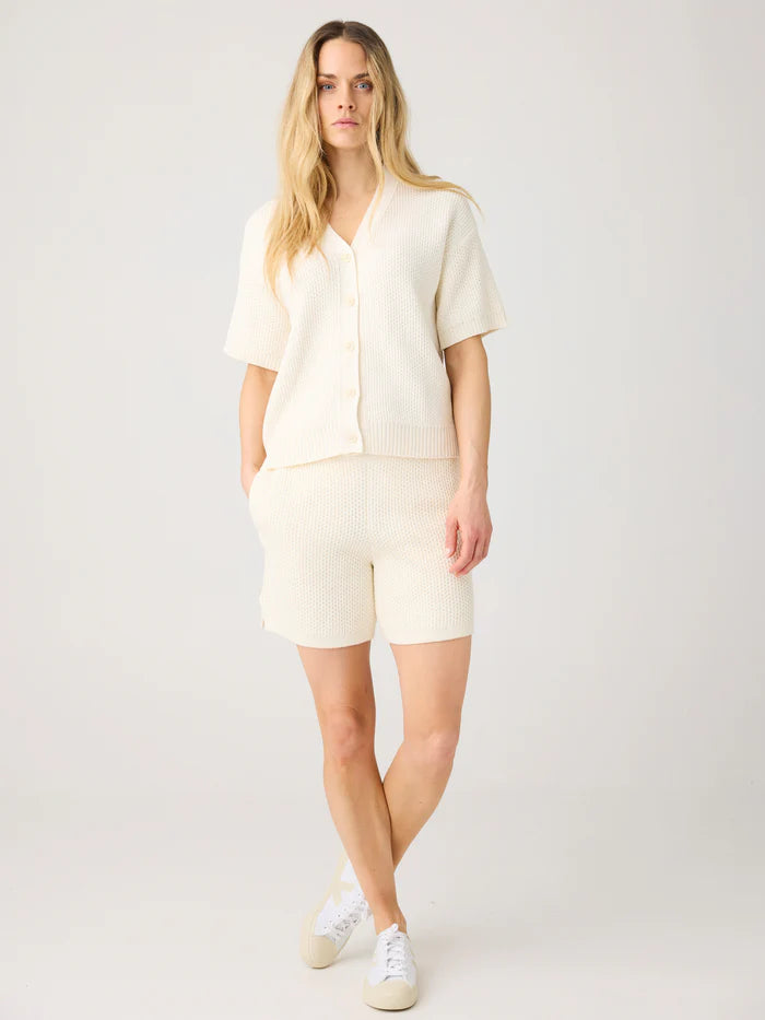 Cardigan Knit Kurzarm Egret von Knowledge Cotton Apparel 2