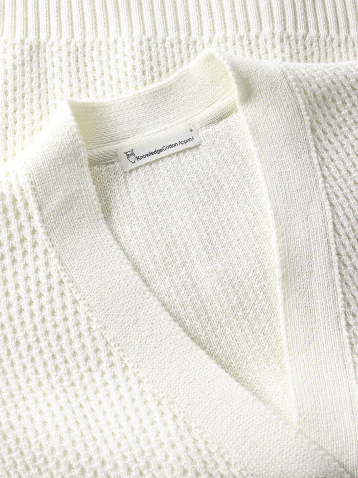 Cardigan Knit Kurzarm Egret von Knowledge Cotton Apparel 3