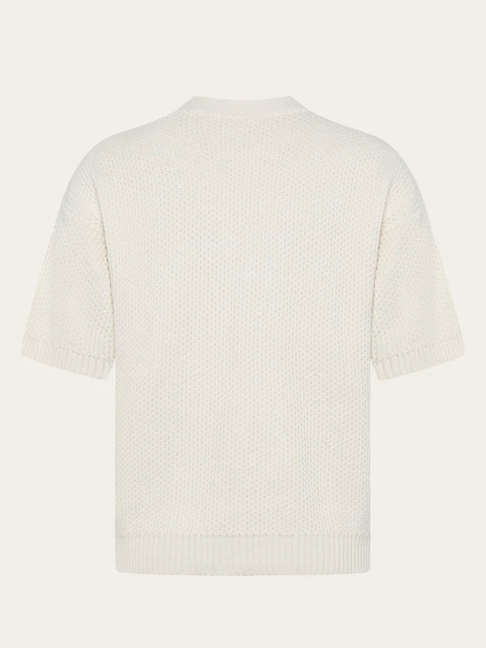 Cardigan Knit Kurzarm Egret von Knowledge Cotton Apparel 4