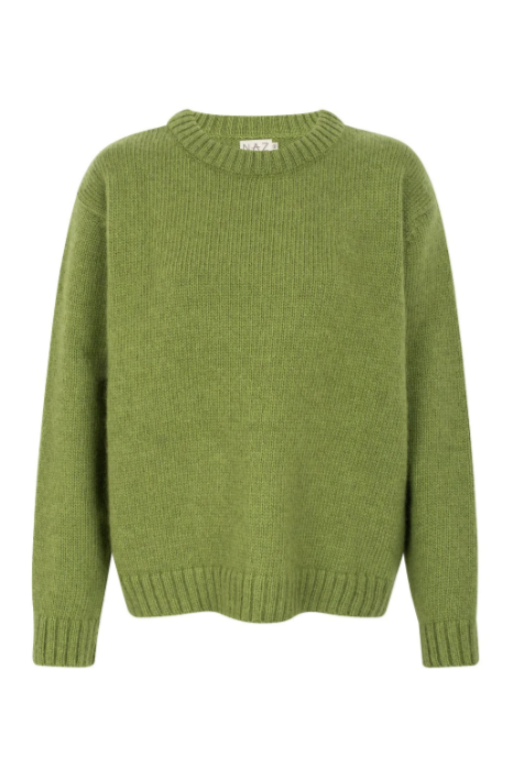 Claudia Alpaca Long Crewneck Pistachio