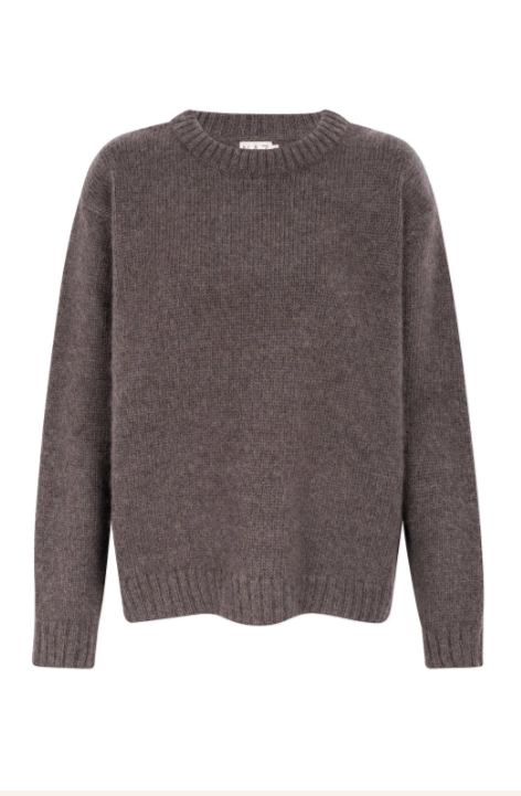 Claudia Alpaca Long Crewneck Brown