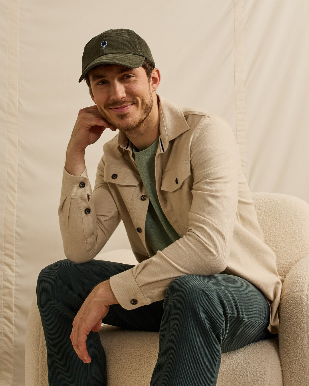 Cord Cap Woven Kaki von Faguo – Ansicht 6