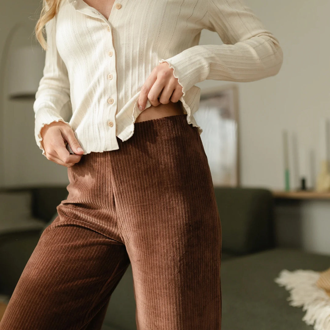 Cord Jersey Hose Lova Braun von Nordlicht 