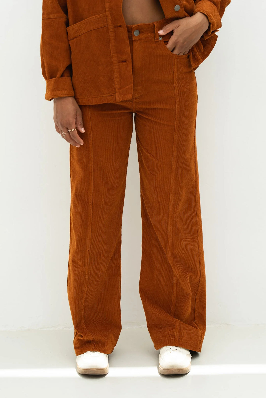 Elsa Corduroy Trousers Orange von Näz 