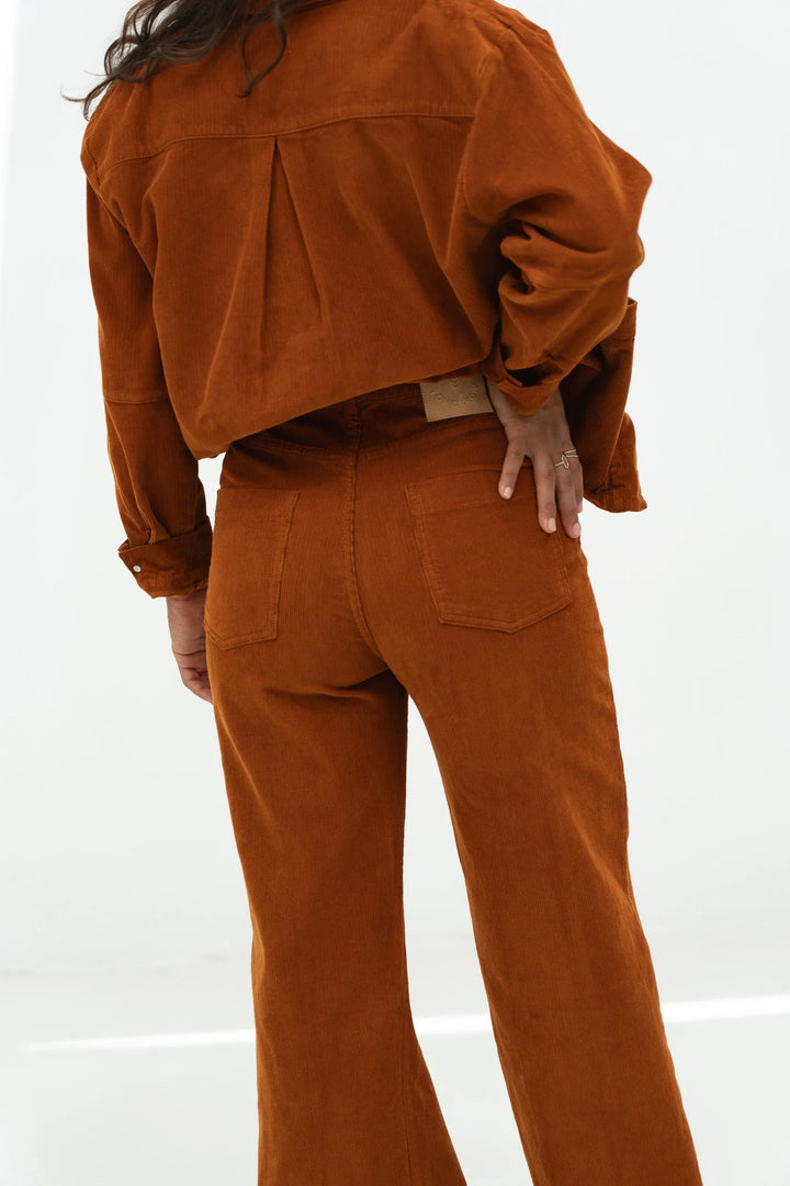 Elsa Corduroy Trousers Orange von Näz 3