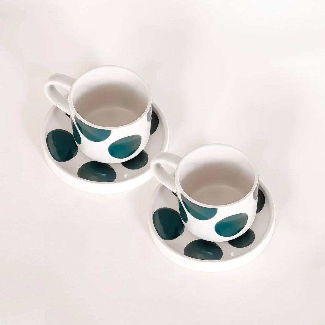Espresso Set Dots Gentle Green 2-Teilig von Magazin minori