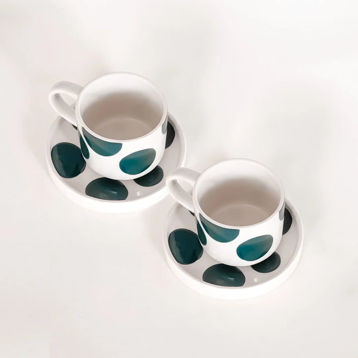 Espresso Set Dots Gentle Green 2-Teilig von Magazin minori